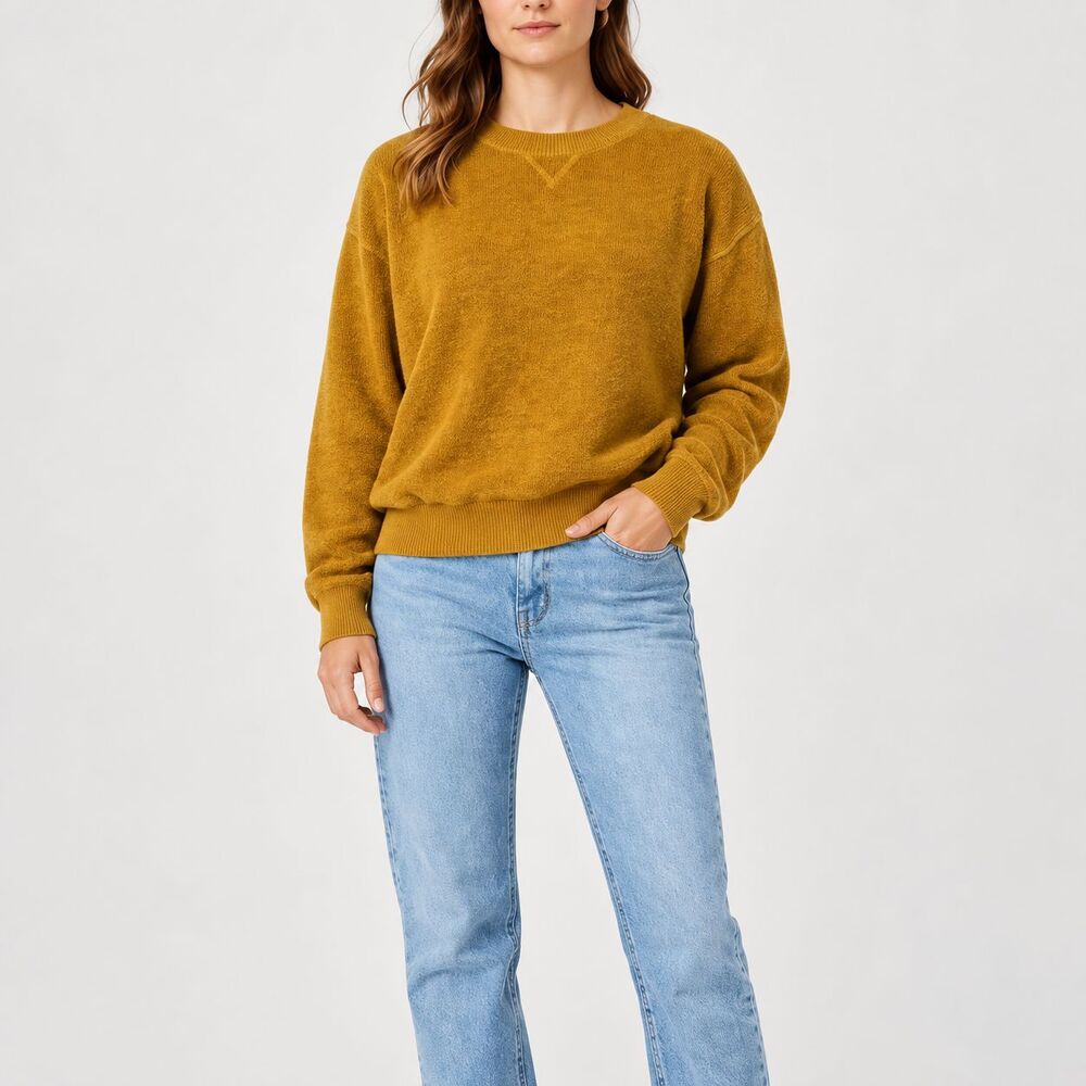 Aerie Women's S Chilled Out Sahara Sherpa Fleece Oversized Sweatshirt Side Slit